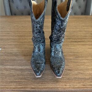 Corral Black and Silver Heeled Boots
